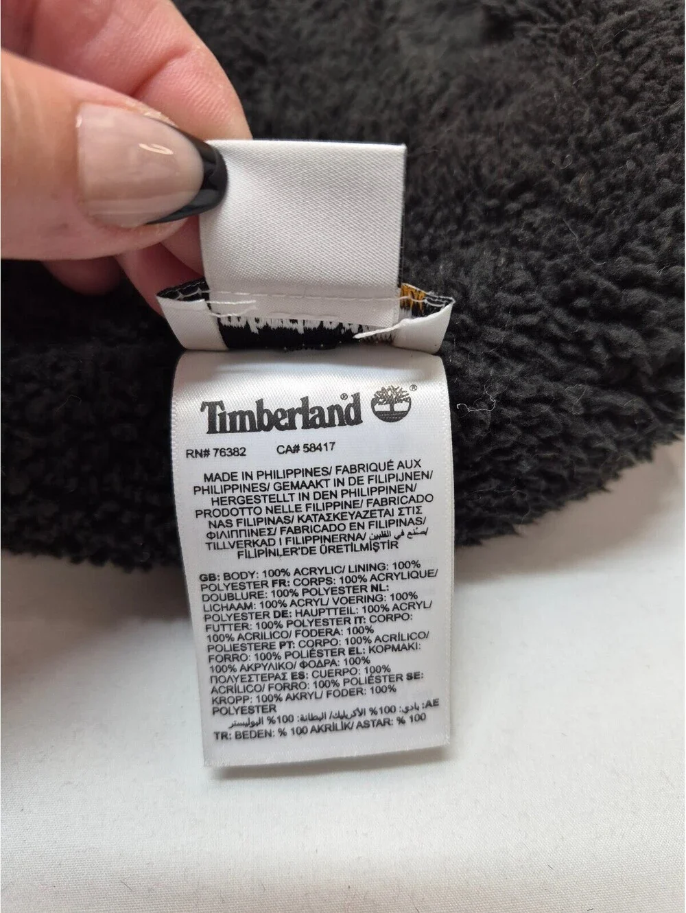 Timberland Gray Cable Knit Beanie Hat with Fleece Lining, One Size B473